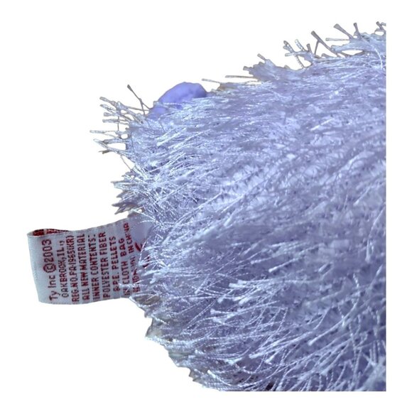 Vintage 2003 Ty Pluffies Plush Purple Hippo With Shaggy Fur 8" Stuffed Animal - Picture 3 of 8